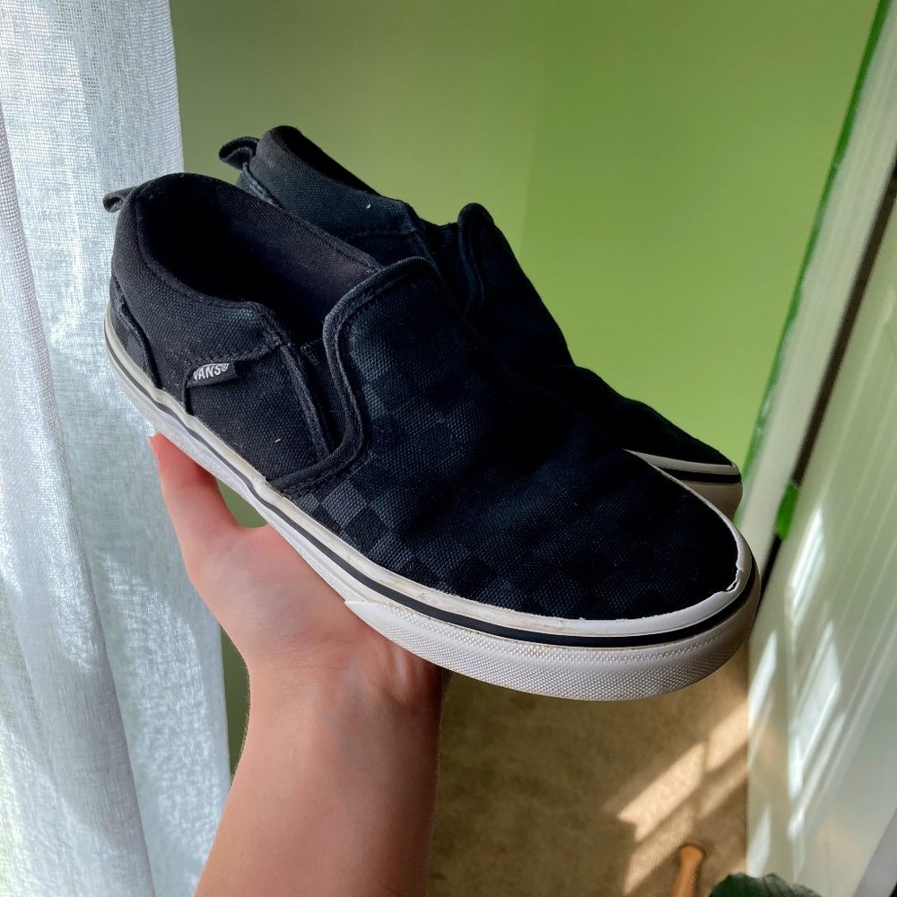 VANS Boys' Asher Kid's Pull on/Slip on Checkerboard Shoes